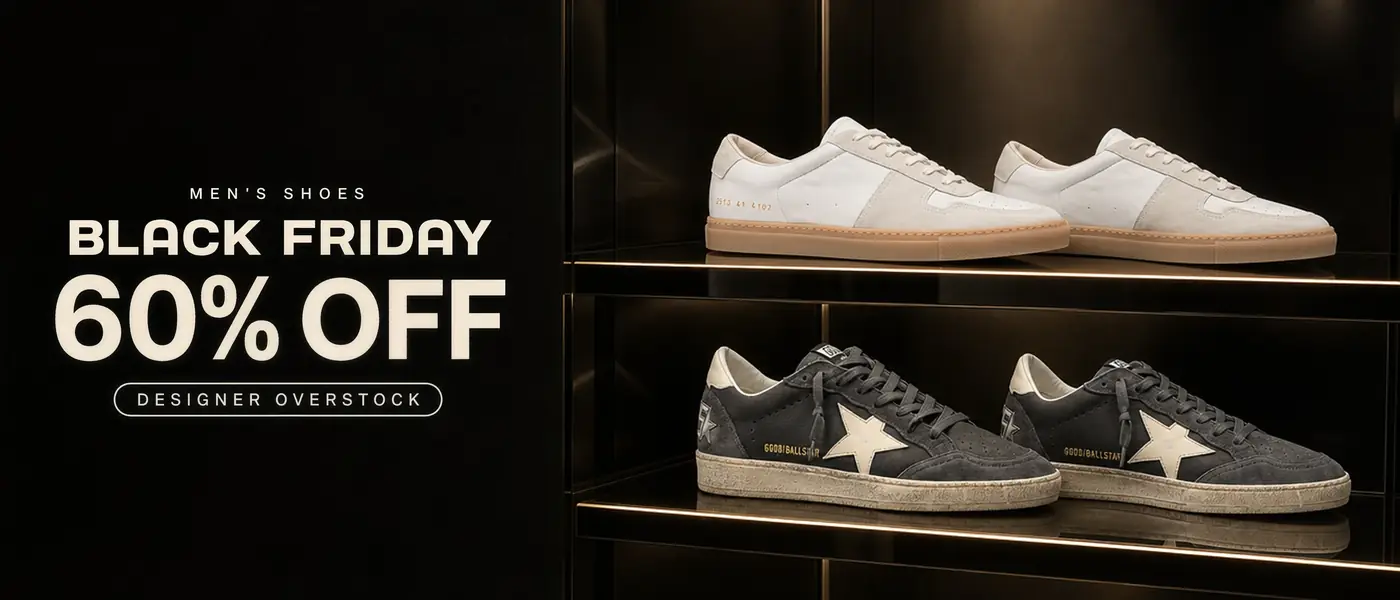 Men's Shoes. Black Friday. 60% Off. Designer Overstock. Common Projects suede leather sneakers and Golden Goose Ball Star sneakers