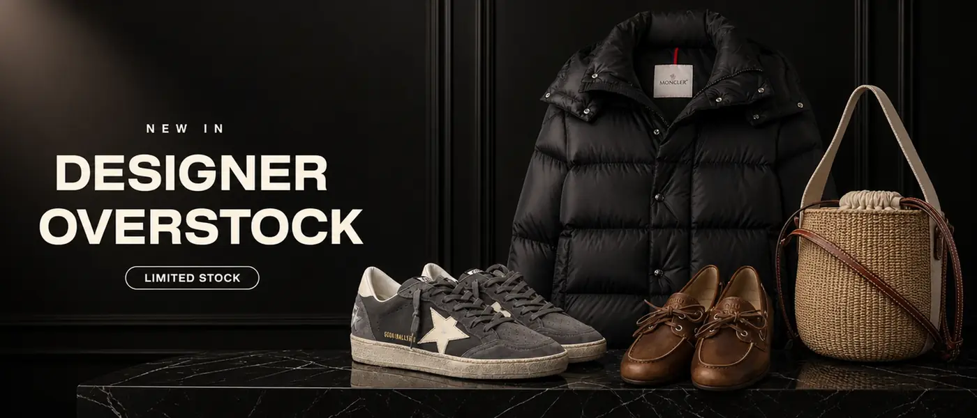 New In. Designer Overstock. Limited Stock. Moncler Maya 70 puffer jacket, Golden Goose Ball Star sneakers, Miu Miu bleached leather loafers and Chloé small Woody bucket bag