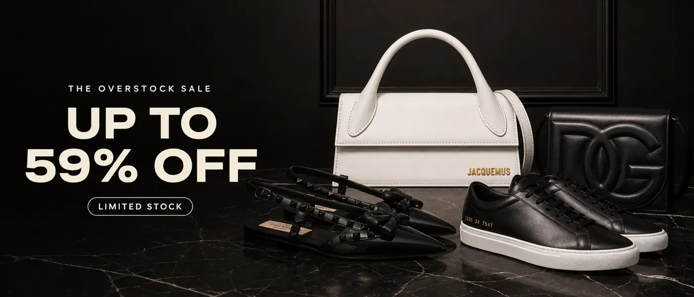 The Overstock Sale. Up To 59% Off. Limited Stock. Jacquemus long Chiquito tote bag, Valentino Garavani Rockstud Bow slingback ballerina shoes, Common Projects Achilles Low sneakers and Dolce & Gabbana DG Logo leather cross body bag