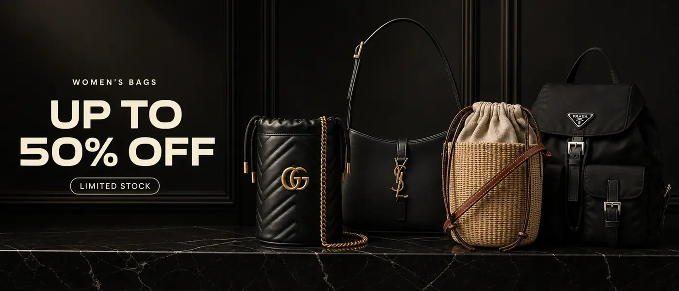 Women'S Bags. Up To 50% Off. Limited Stock. Gucci mini GG Marmont bucket bag, Saint Laurent 5A7 logo-plaque shoulder bag, Chloé small Woody bucket bag and Prada enamel triangle logo small backpack