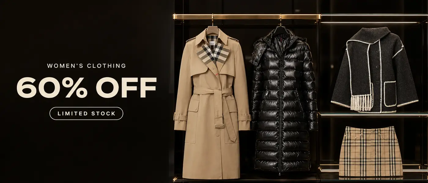 Women's Clothing. 60% Off. Limited Stock. Burberry Check Lapel trench coat, Moncler Moka puffer coat, TOTEME embroidered scarf jacket and Burberry check-pattern mini skirt