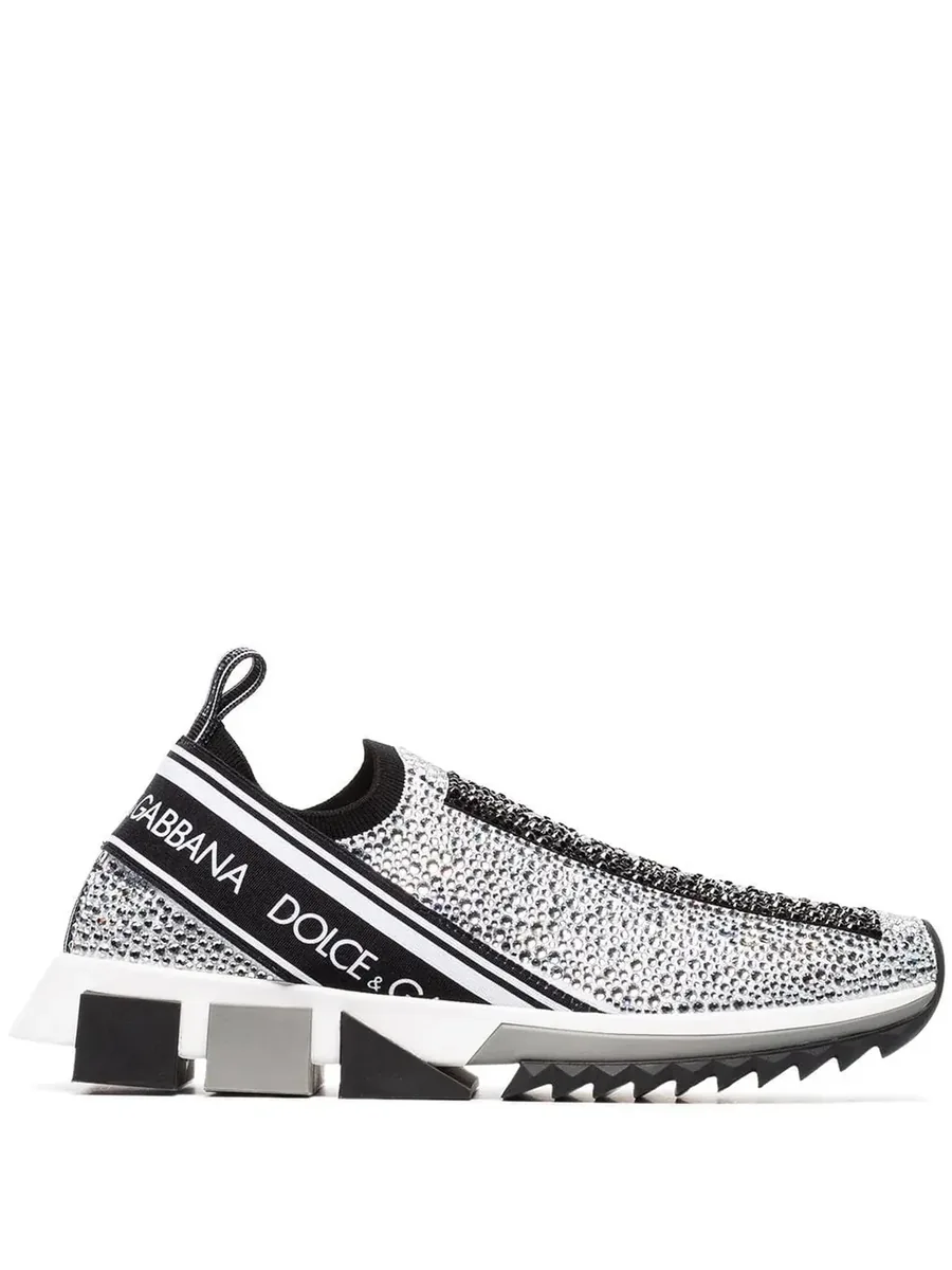 White Cotton Sneakers, front view