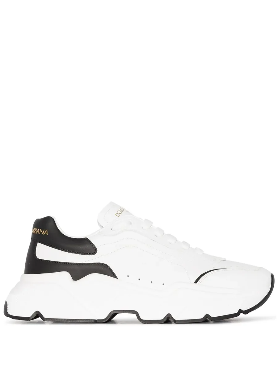 White Leather Trainers, front view