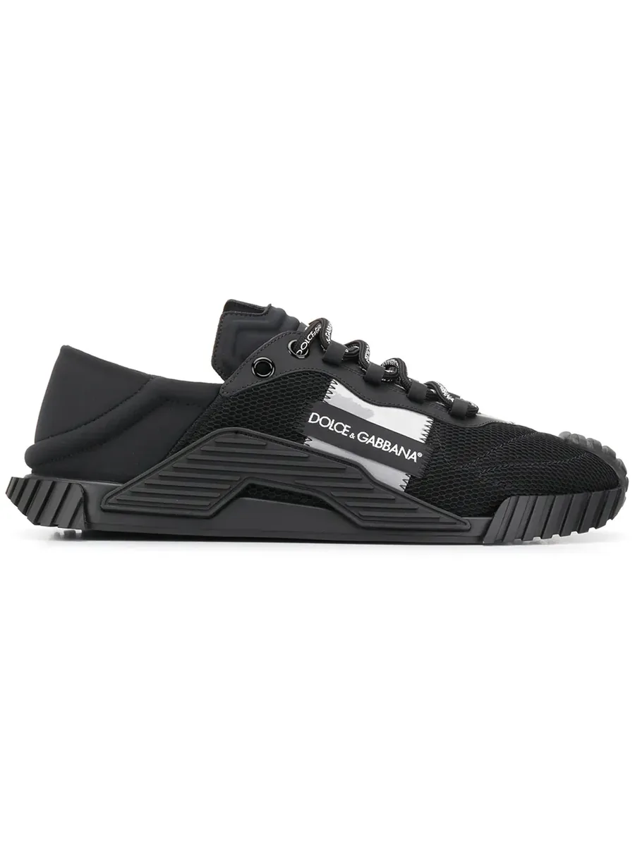 Black Leather Sneakers, front view