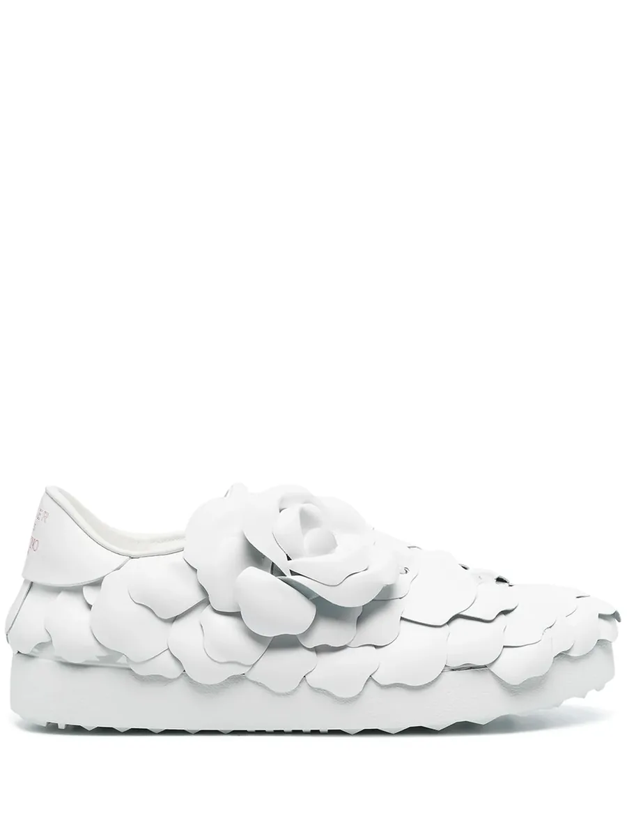 White Leather Sneakers, front view