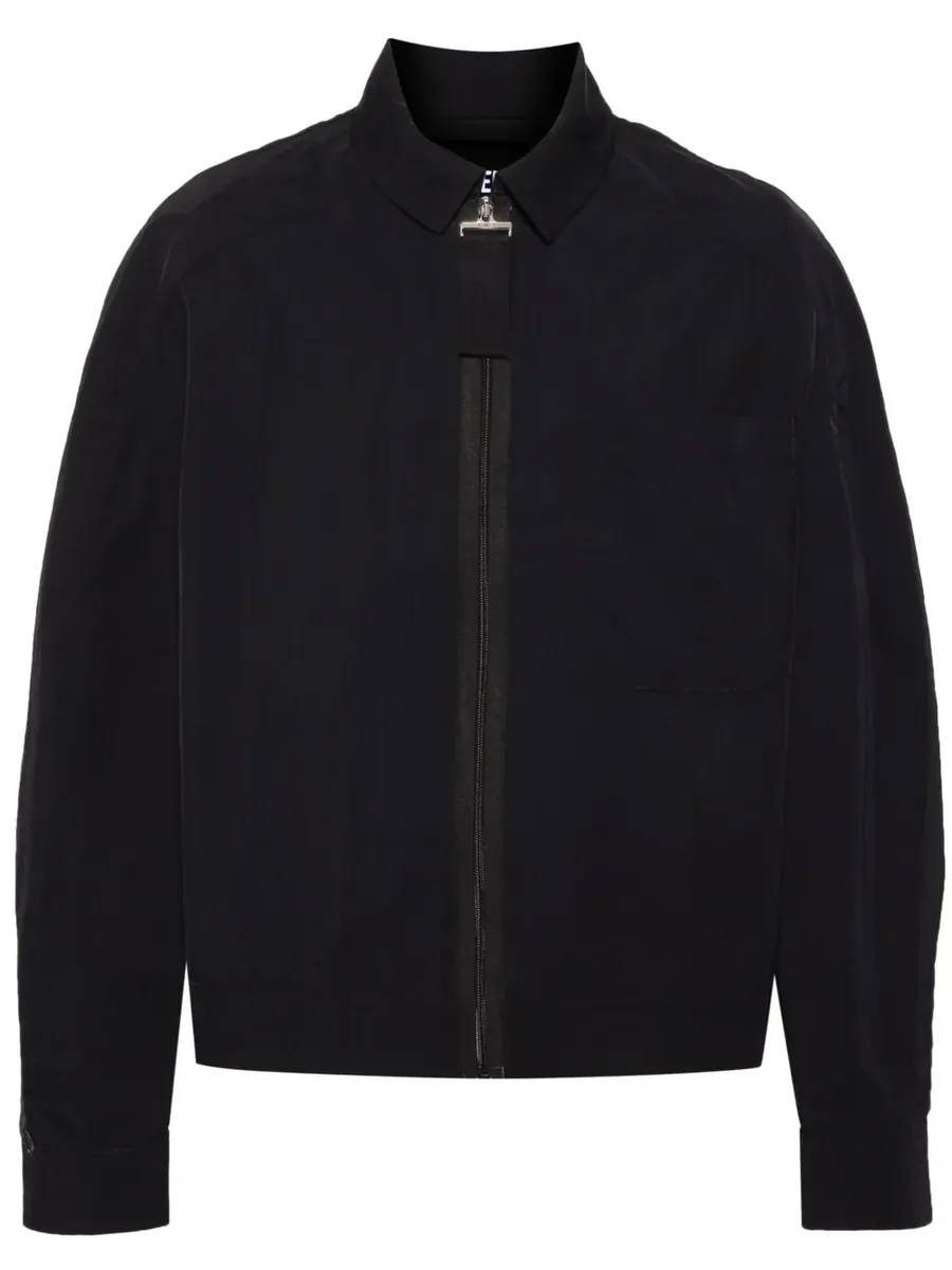 Black Cotton Jacket, front view