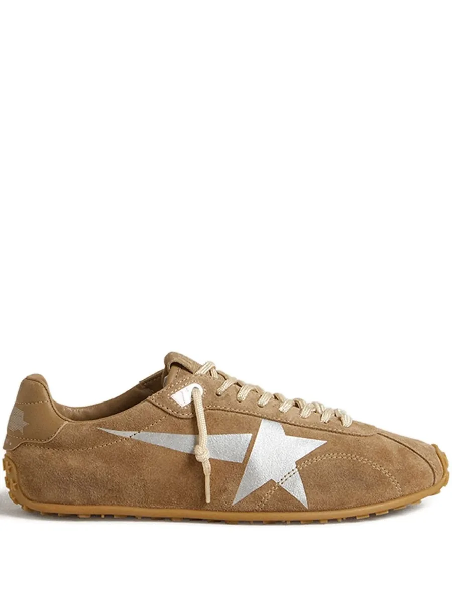 Brown Leather Trainers, front view