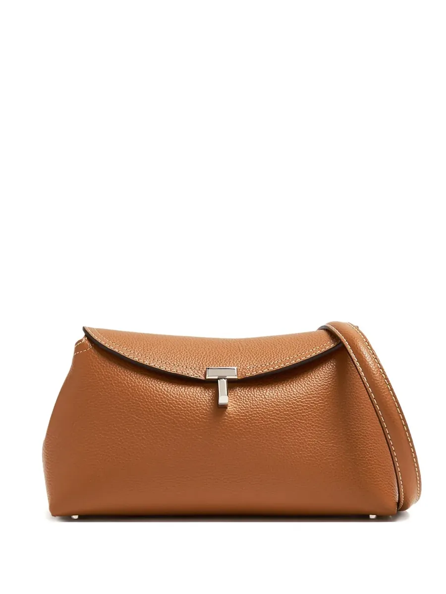 Brown Leather Shoulder Bag, front view