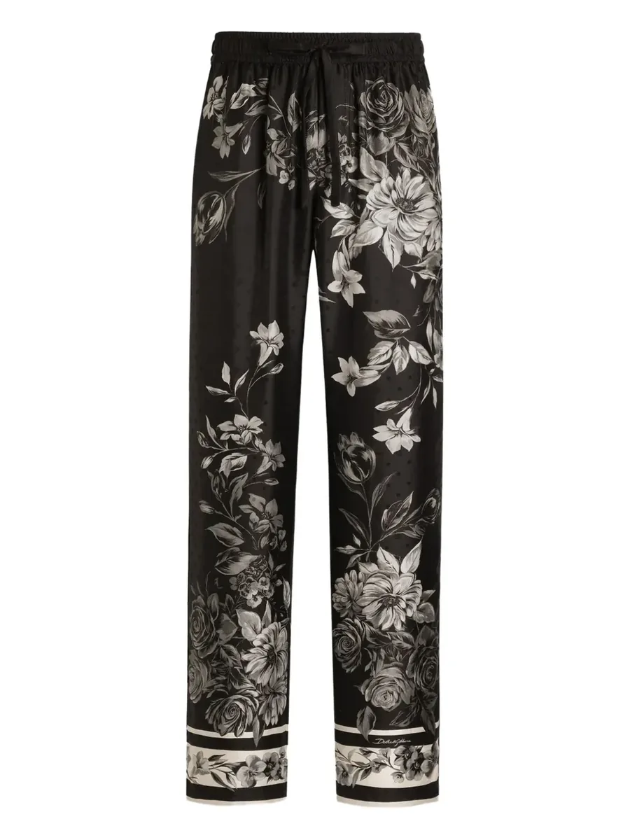 Black Silk Trousers, front view