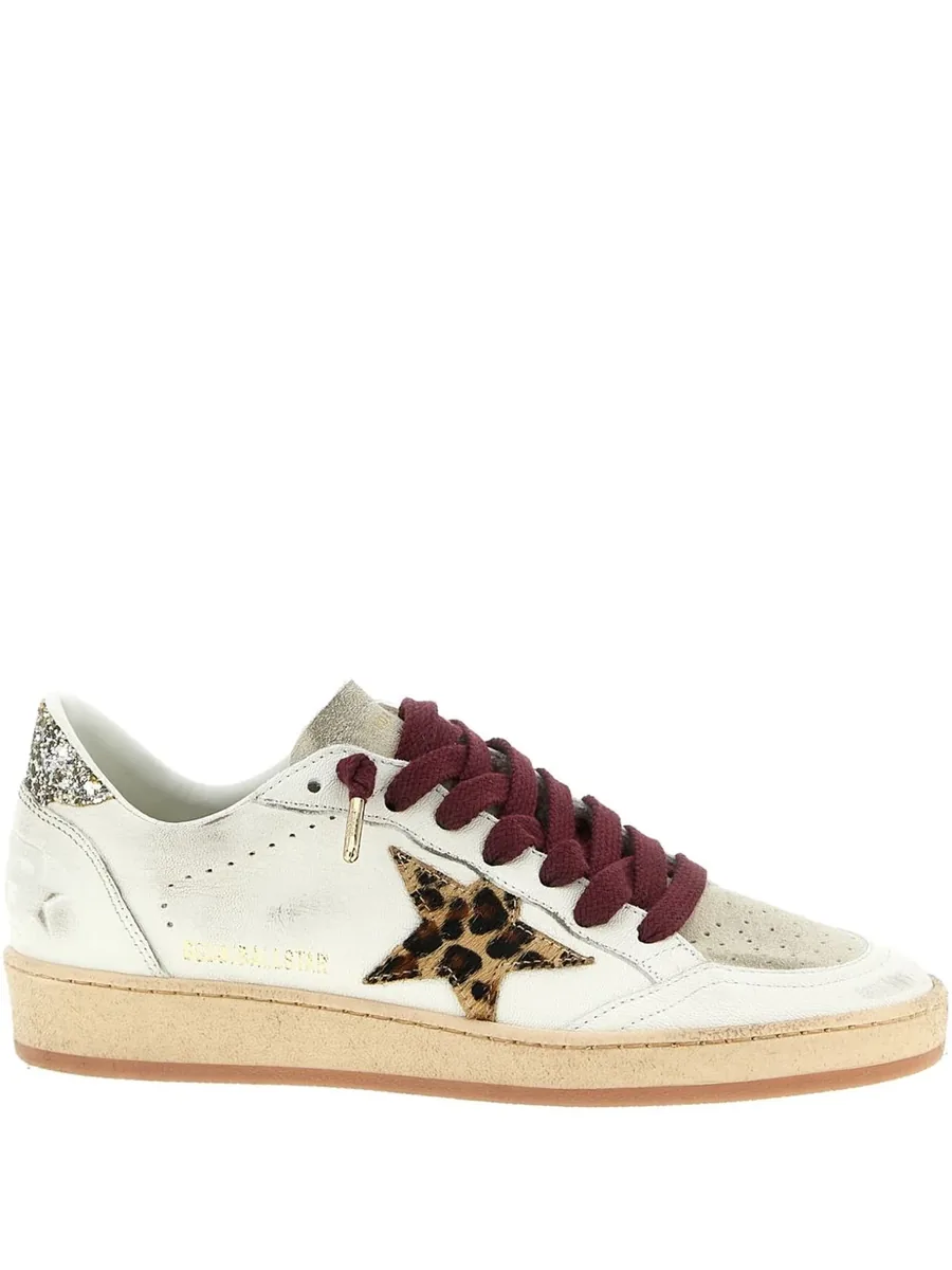 Beige Leather Sneakers, front view