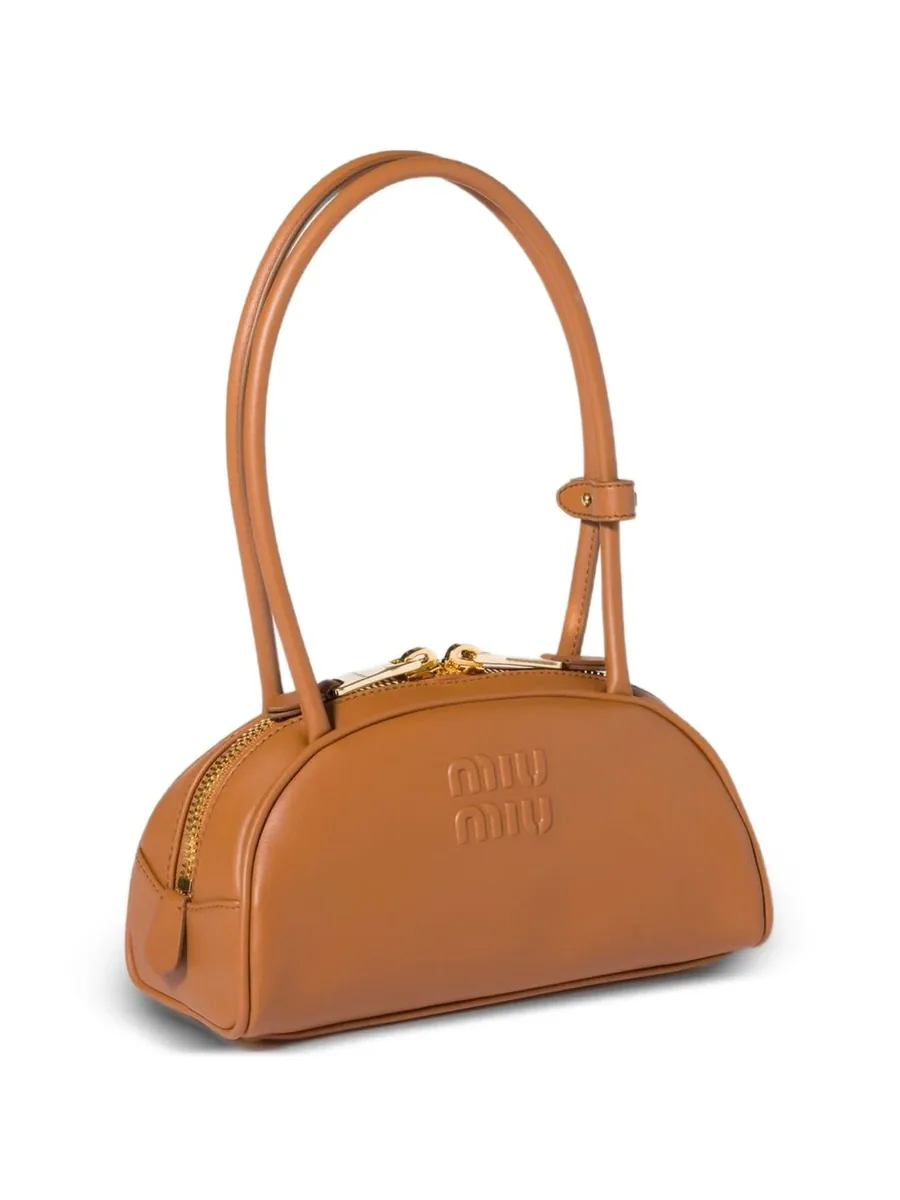 Brown Cotton Shoulder Bag, front view