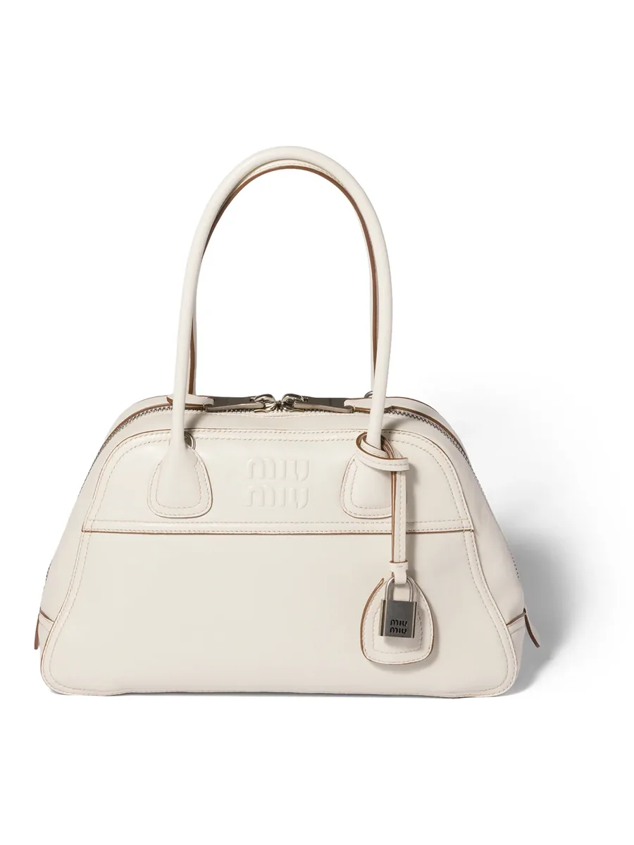 White Linen Tote Bag, front view