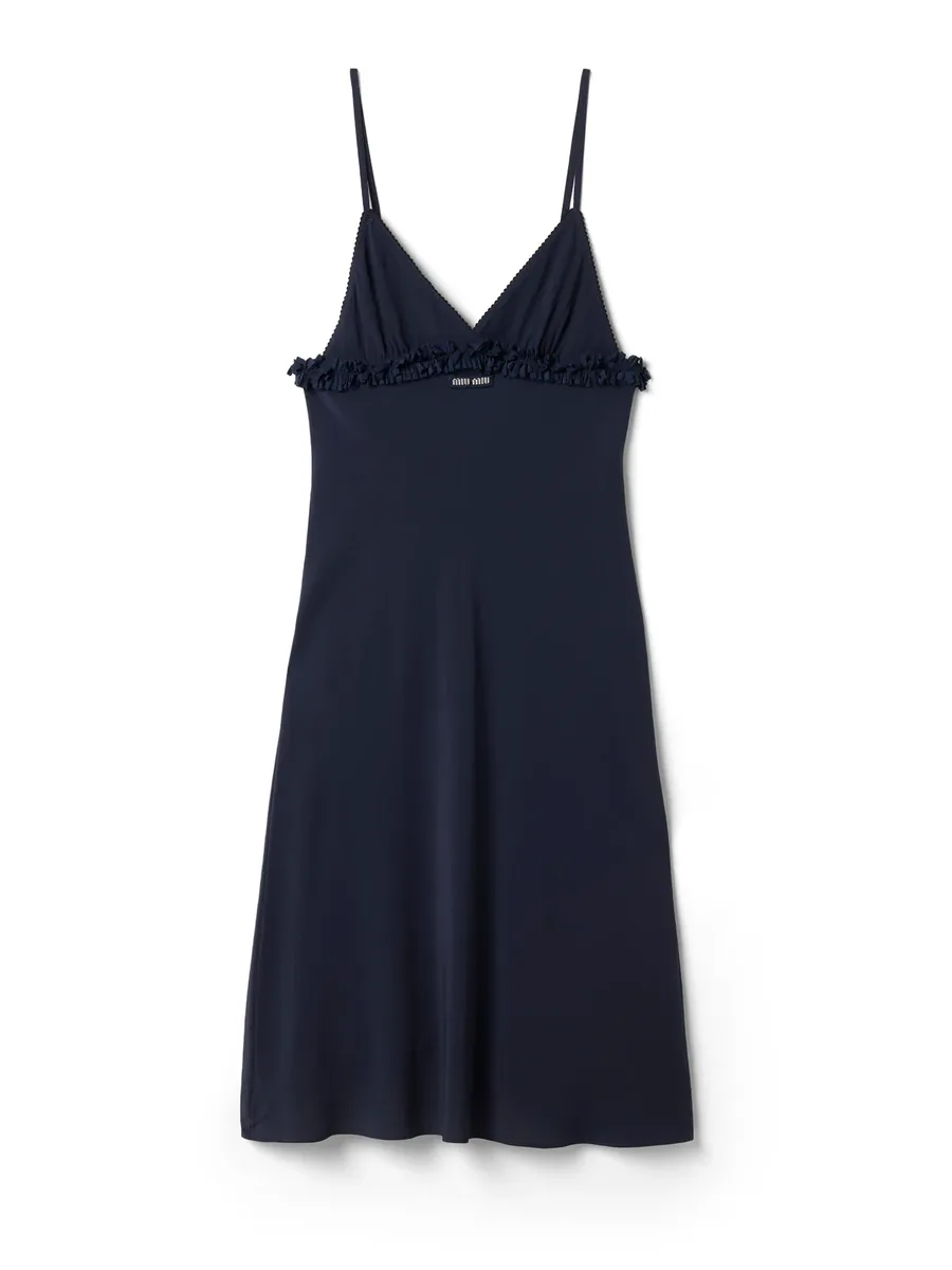 Blue Silk Dress, front view