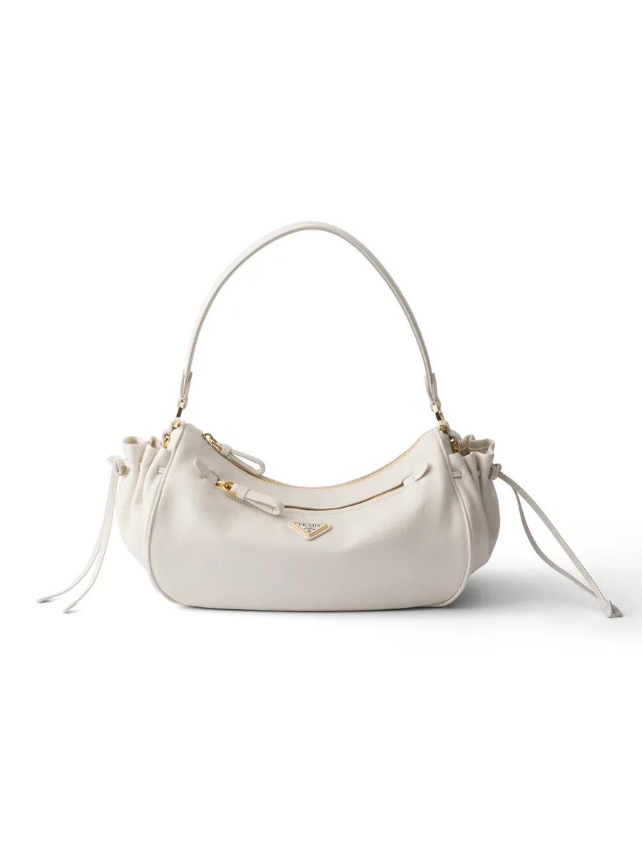 White Nylon Shoulder Bag, front view