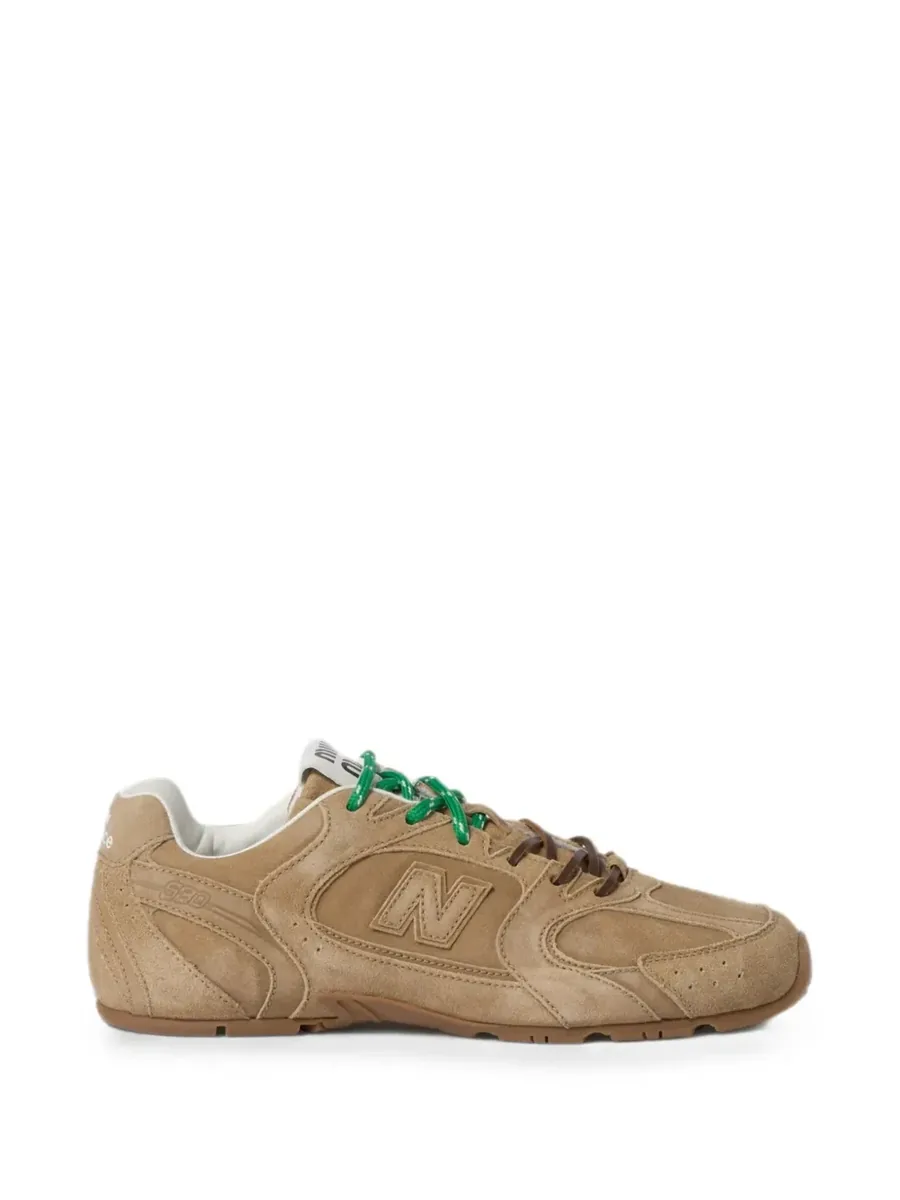Beige Suede Sneakers, front view