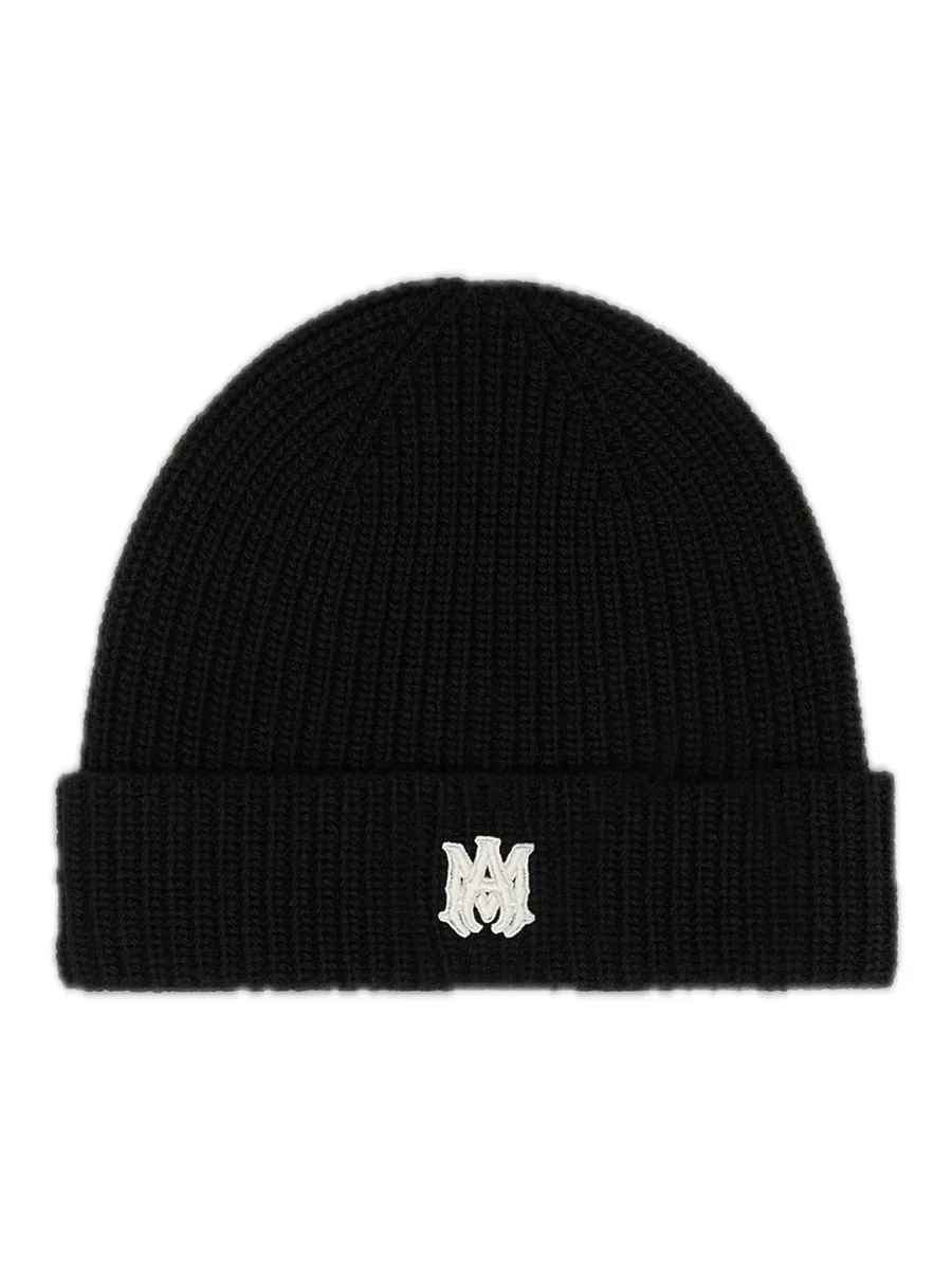 Black Wool Beanie, front view
