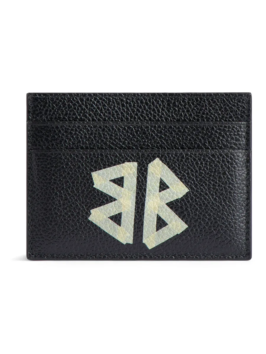 Black Leather Card Case, front view