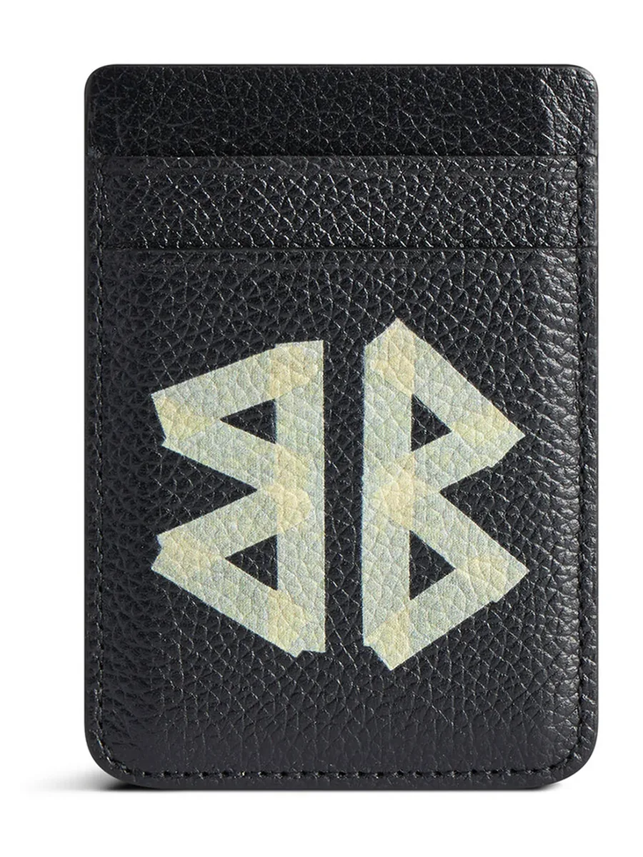 Black Leather Card Case, front view