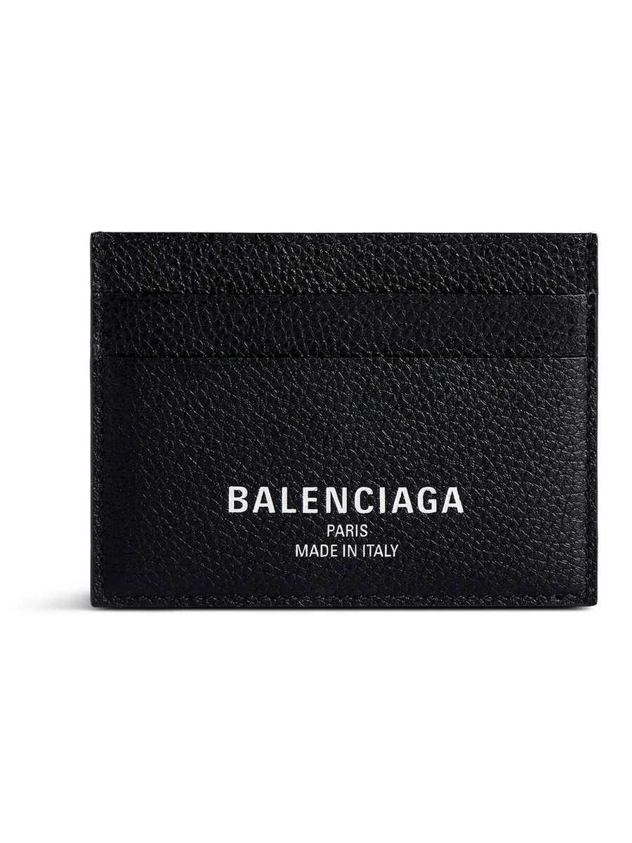 Black Leather Card Case, front view
