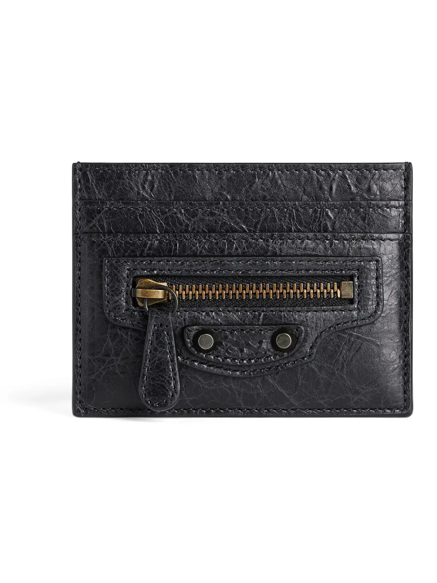 Black Leather Card Case, front view