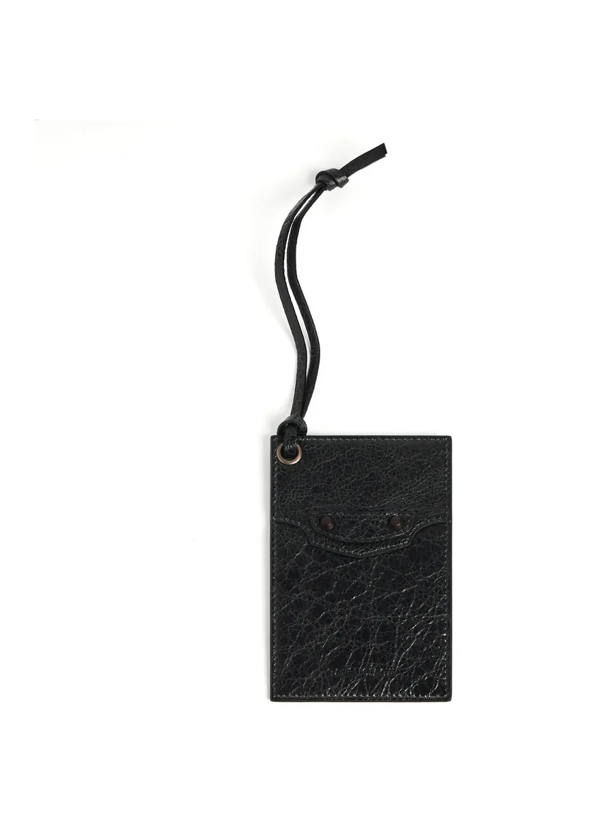 Black Leather Card Case, front view