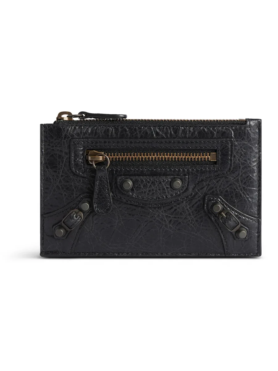 Black Leather Coin Purse, front view