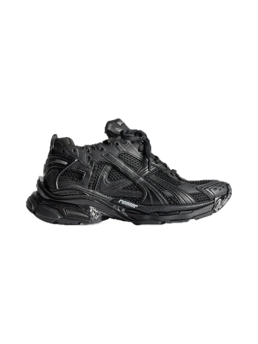 Black Layered Mesh Sneaker, side view