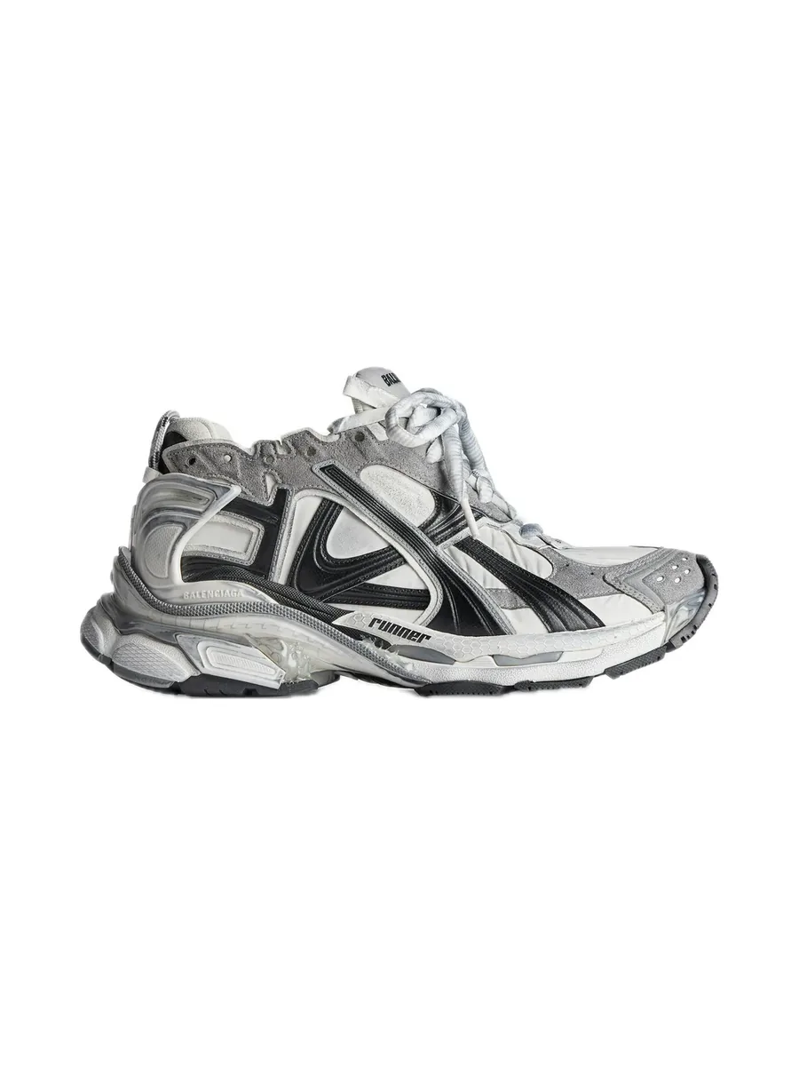 Grey, White and Black Layered Sneaker, side view