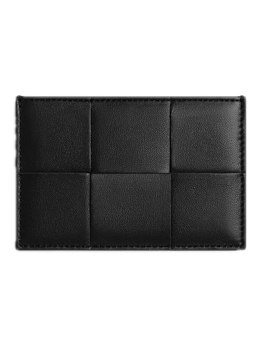 Black Leather Card Case, front view