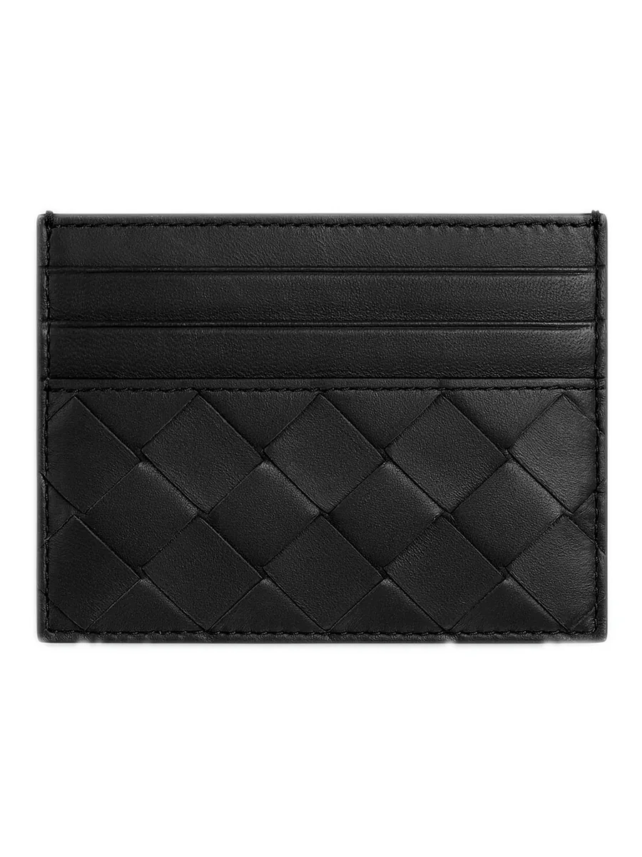 Black Leather Card Case, front view
