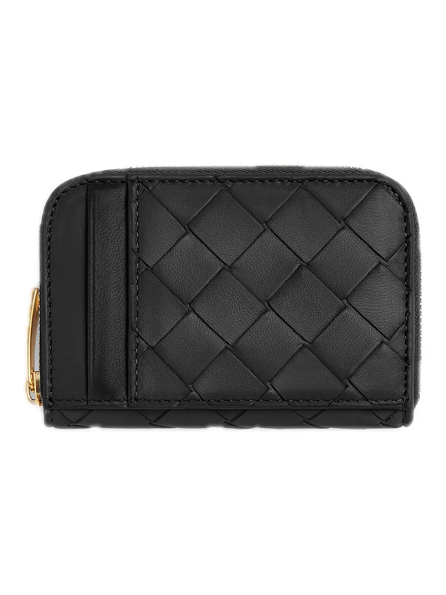 Black Leather Coin Purse, front view