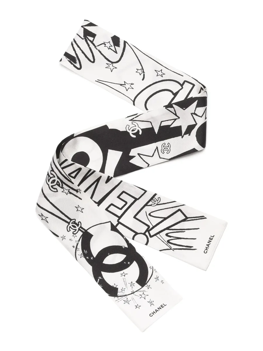 White Silk Scarf, front view