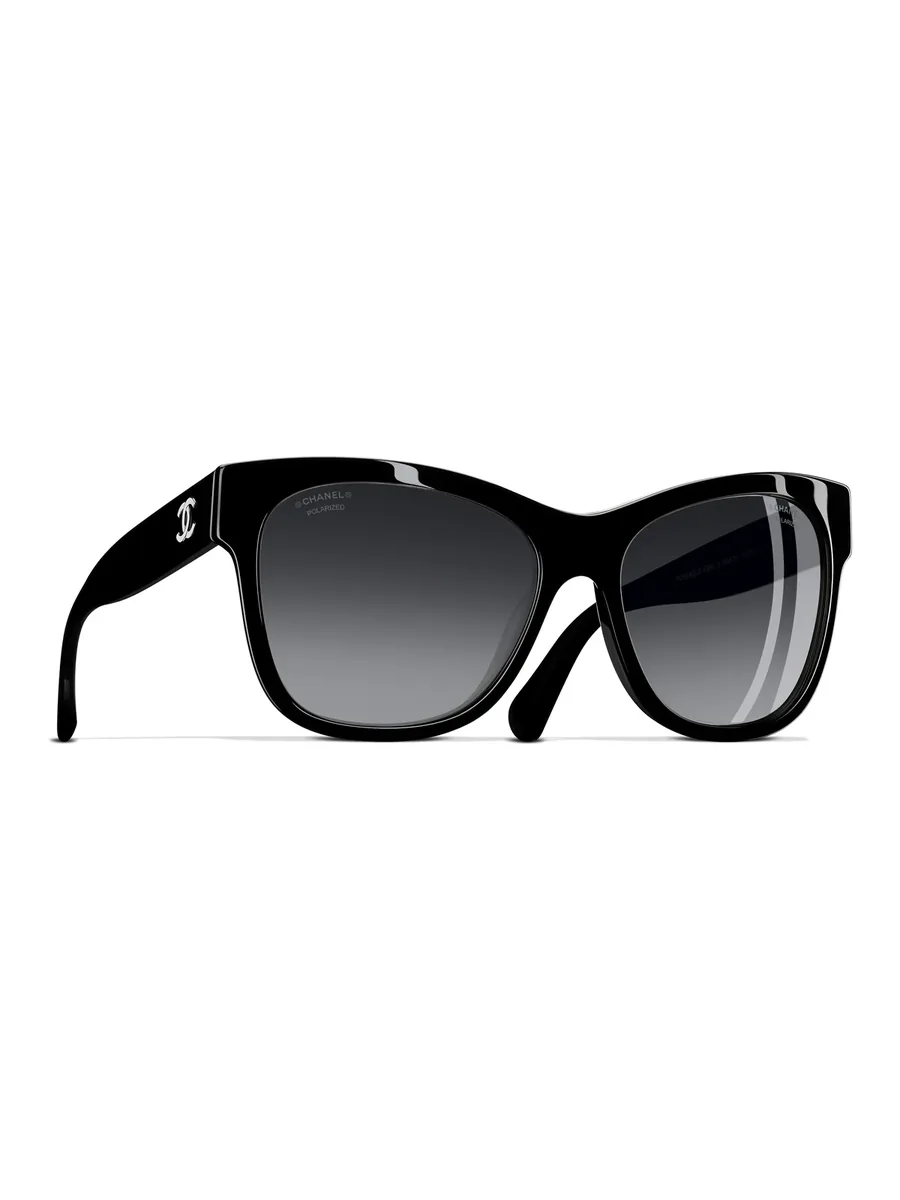 Black Acetate Sunglasses, front view