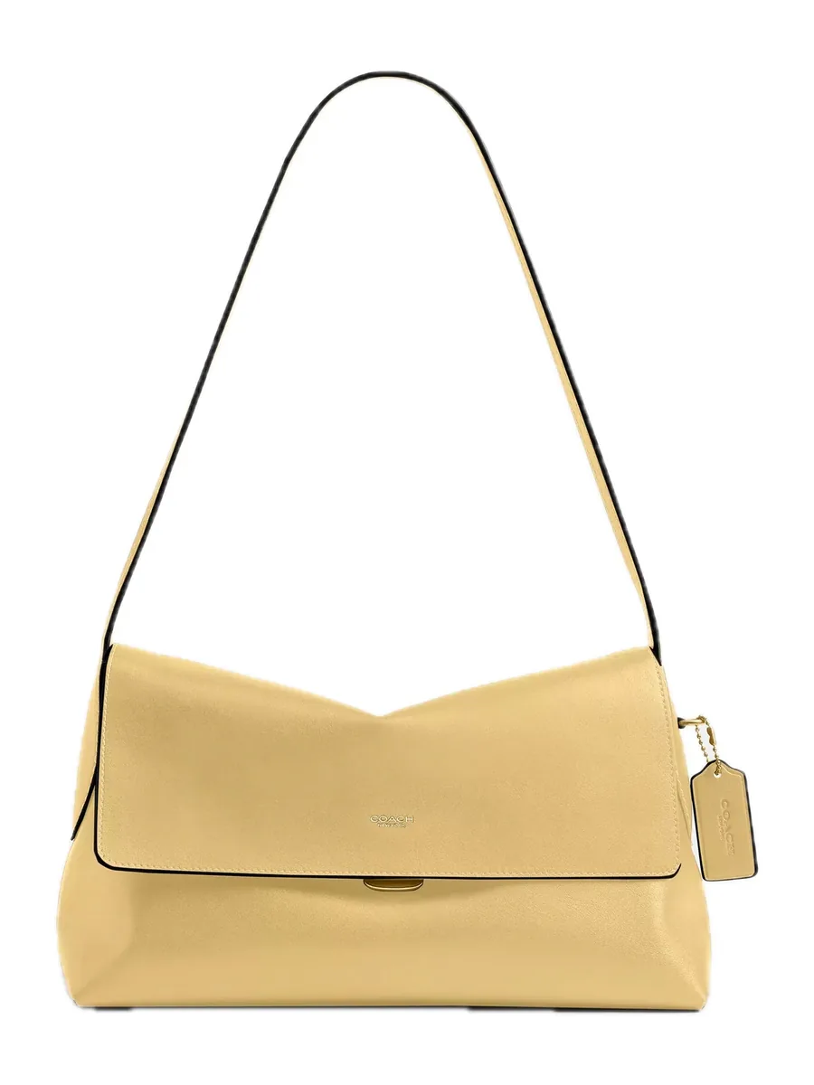 Vanilla Grain Leather Shoulder Bag, front view