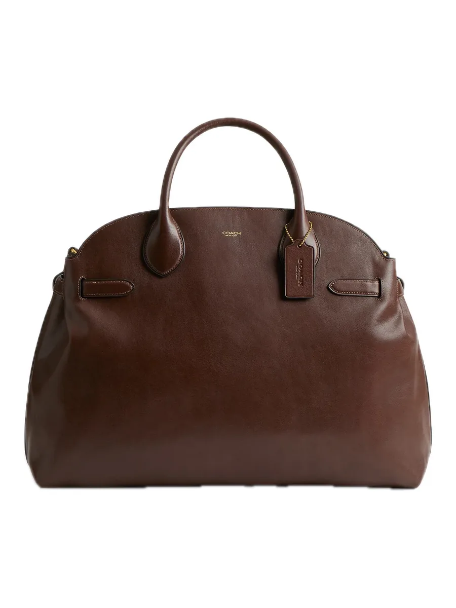 Maple Brown Grain Leather Carryall Bag, front view