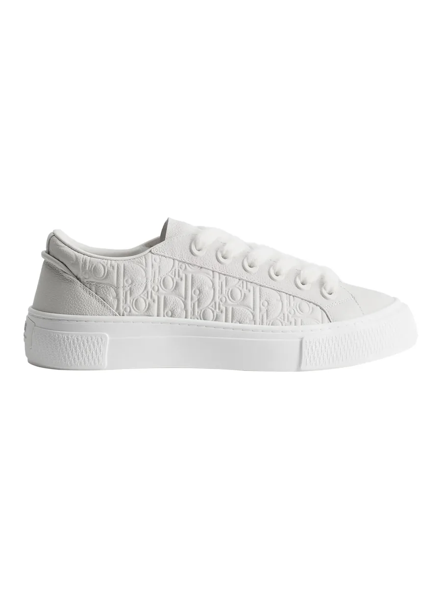 White Leather Low-Top Sneaker, side view