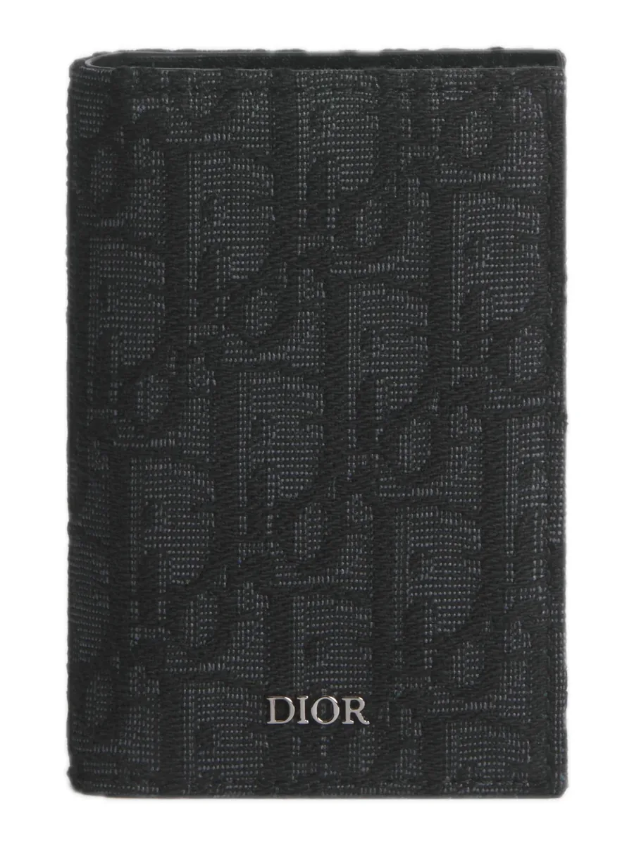 Black Cotton Card Case, front view