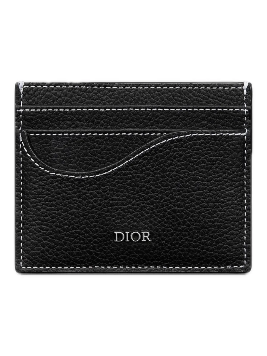 Black Leather Card Case, front view