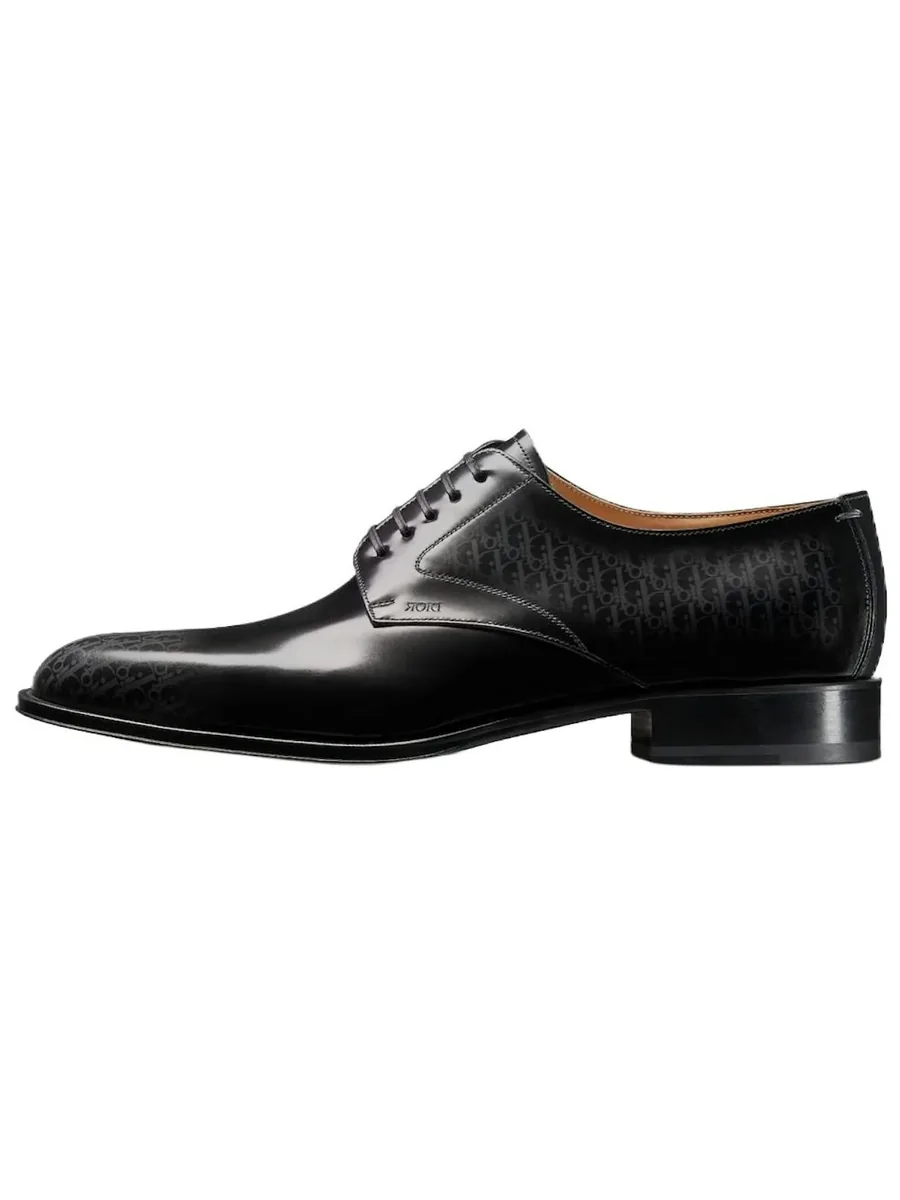 Black Calfskin Derby Shoe, side view