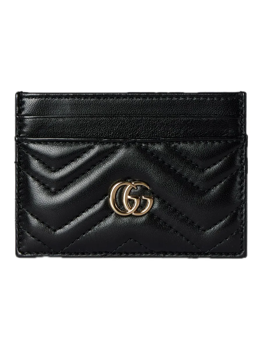 Black Leather Card Case, front view
