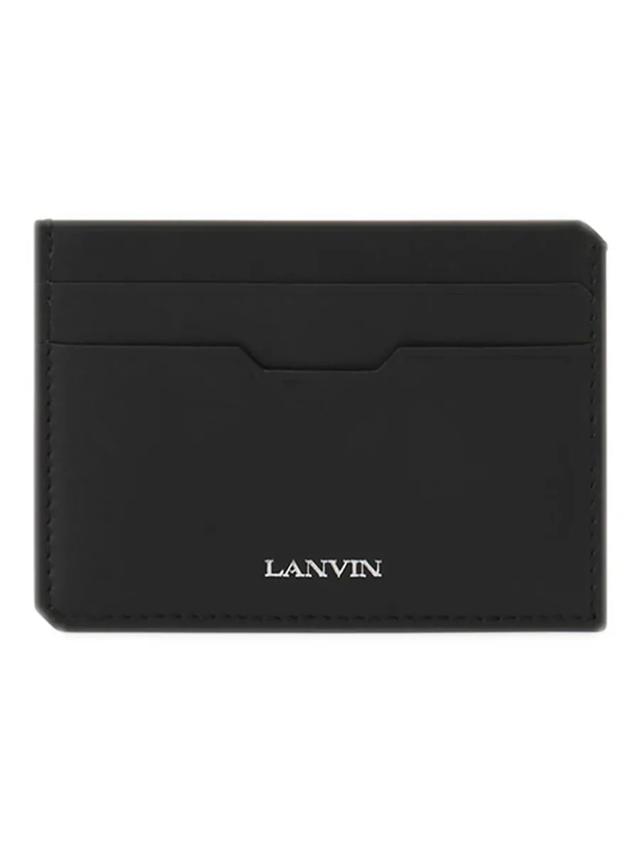 Black Leather Card Case, front view