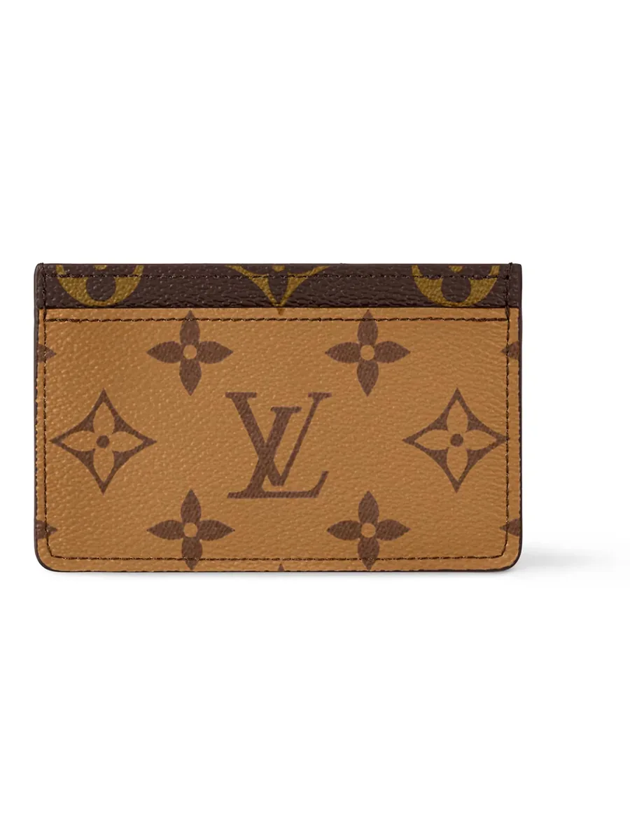 Brown Coated Canvas Card Case, front view