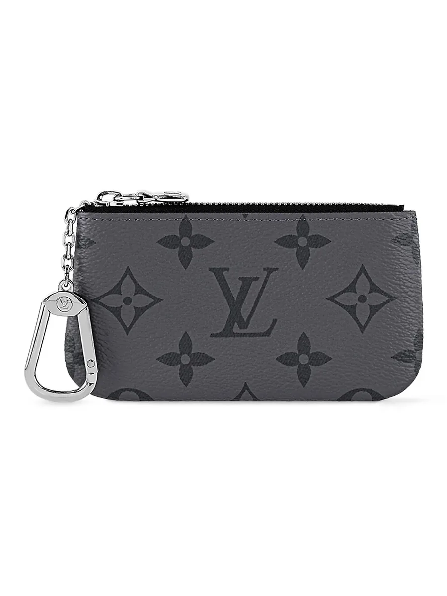 Black Coated Canvas Coin Purse, front view