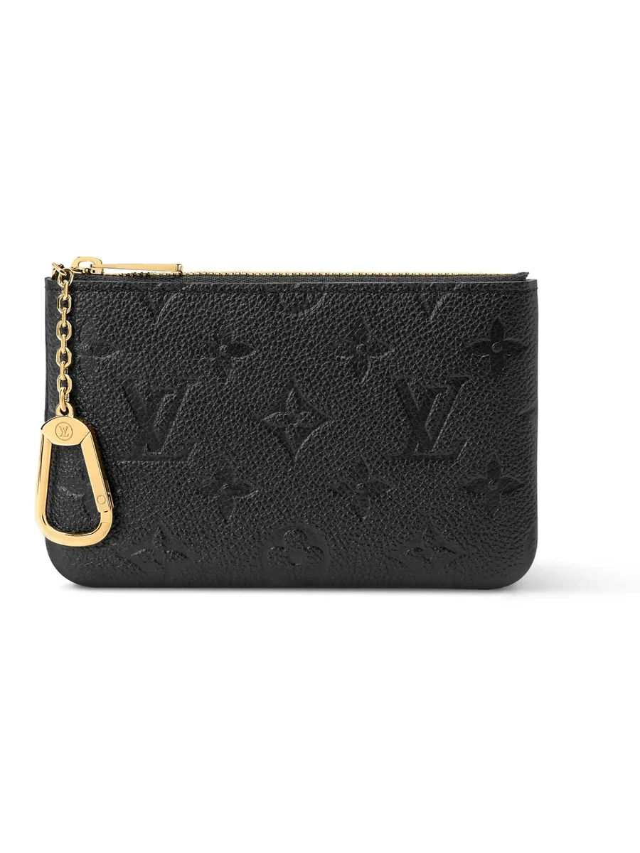Black Leather Coin Purse, front view