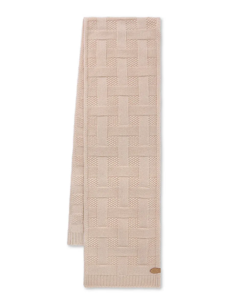 Beige Cashmere Scarf, front view