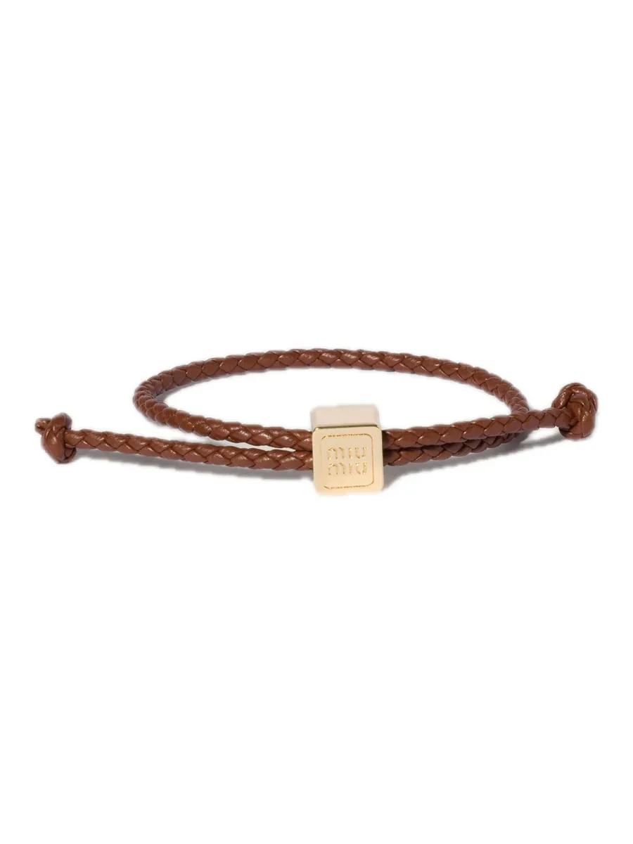 Brown Leather Bracelet, front view