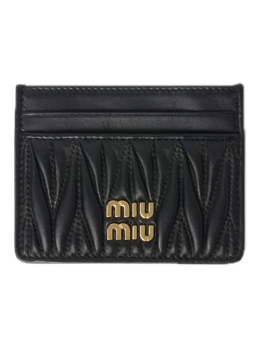 Black Leather Card Case, front view