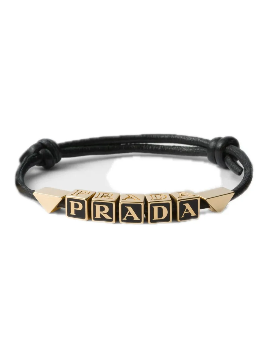 Black Leather Bracelet, front view