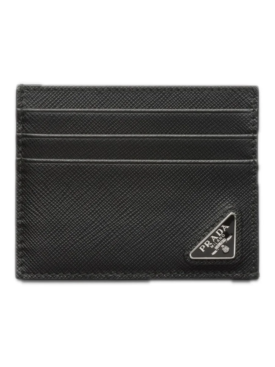 Black Leather Card Case, front view