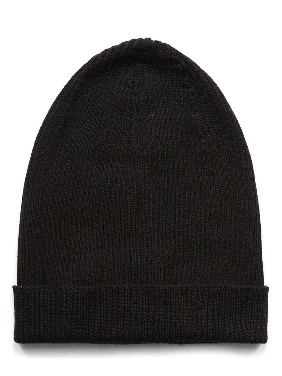 Black Wool Beanie, front view